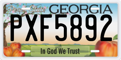 GA license plate PXF5892
