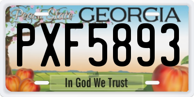 GA license plate PXF5893