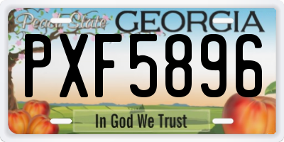 GA license plate PXF5896