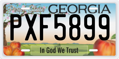 GA license plate PXF5899