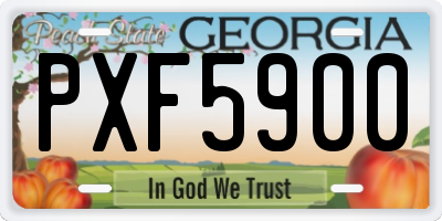 GA license plate PXF5900