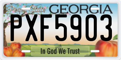GA license plate PXF5903