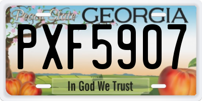 GA license plate PXF5907