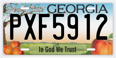GA license plate PXF5912