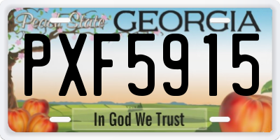 GA license plate PXF5915