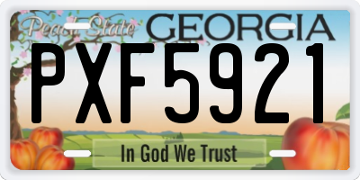 GA license plate PXF5921
