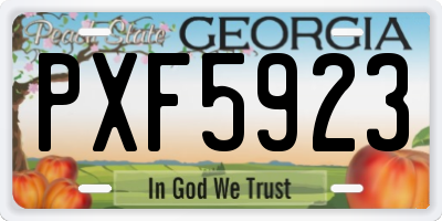 GA license plate PXF5923