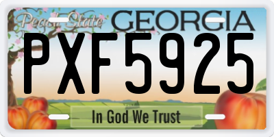 GA license plate PXF5925
