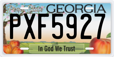 GA license plate PXF5927