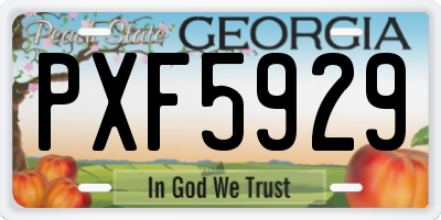 GA license plate PXF5929
