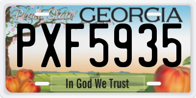 GA license plate PXF5935