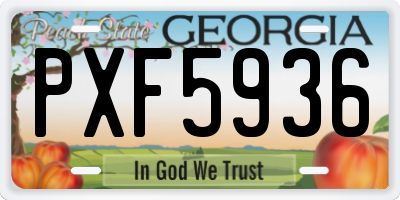 GA license plate PXF5936