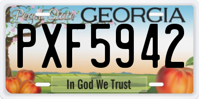 GA license plate PXF5942
