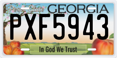 GA license plate PXF5943