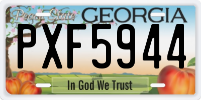 GA license plate PXF5944