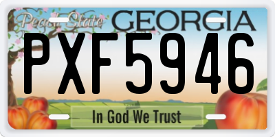 GA license plate PXF5946