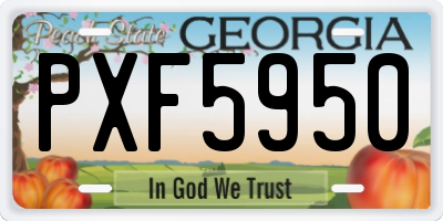 GA license plate PXF5950