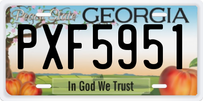GA license plate PXF5951