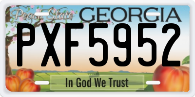 GA license plate PXF5952