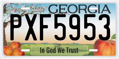 GA license plate PXF5953