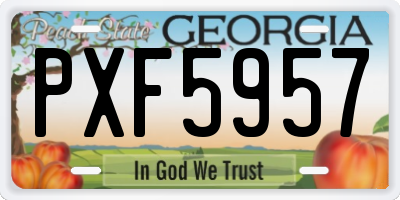 GA license plate PXF5957