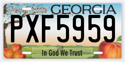 GA license plate PXF5959