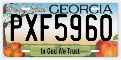 GA license plate PXF5960