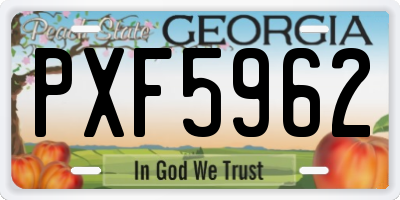 GA license plate PXF5962