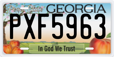 GA license plate PXF5963