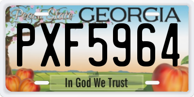 GA license plate PXF5964
