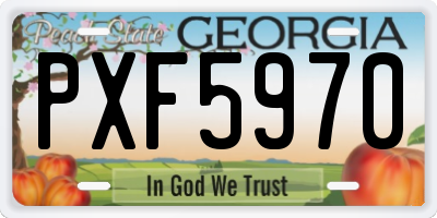 GA license plate PXF5970
