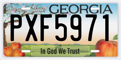 GA license plate PXF5971