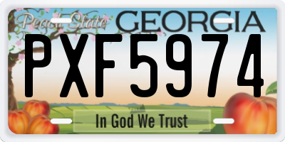 GA license plate PXF5974