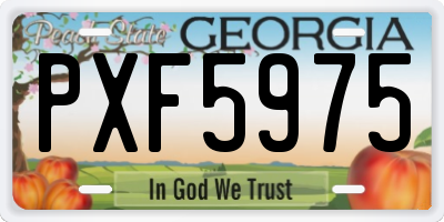 GA license plate PXF5975