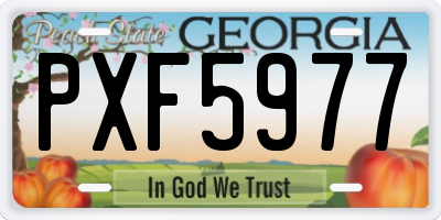 GA license plate PXF5977