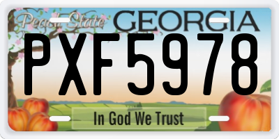 GA license plate PXF5978