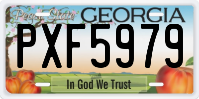 GA license plate PXF5979