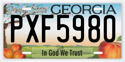 GA license plate PXF5980
