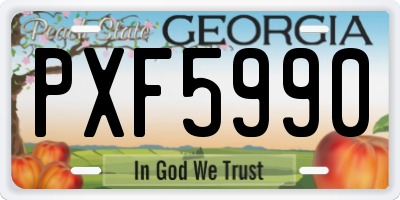 GA license plate PXF5990