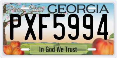 GA license plate PXF5994