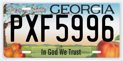GA license plate PXF5996