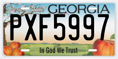 GA license plate PXF5997