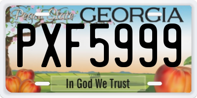 GA license plate PXF5999