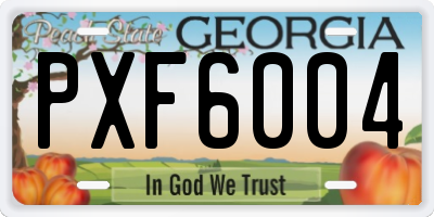 GA license plate PXF6004