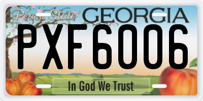 GA license plate PXF6006