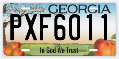 GA license plate PXF6011