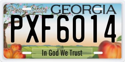 GA license plate PXF6014