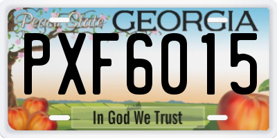GA license plate PXF6015