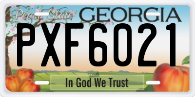 GA license plate PXF6021