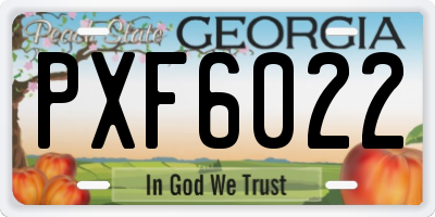 GA license plate PXF6022